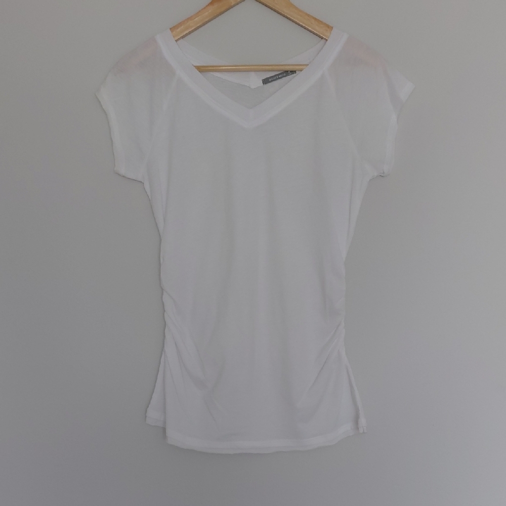 Nally & Millie White V-Neck Women's Top